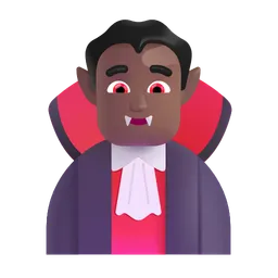 Man Vampire: Medium-Dark Skin Tone Microsoft 3D Fluent