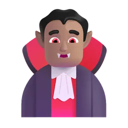 남자 뱀파이어: 중간 피부 톤 Microsoft 3D Fluent