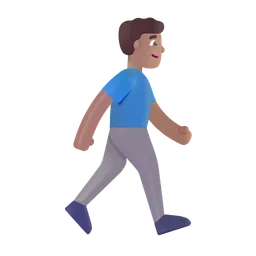 Man Walking Facing Right: Medium Skin Tone Microsoft 3D Fluent