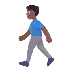Man Walking: Medium-Dark Skin Tone Microsoft 3D Fluent