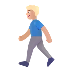 Man Walking: Medium-Light Skin Tone Microsoft 3D Fluent