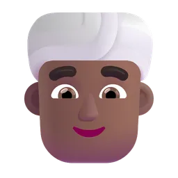 Man Wearing Turban: Medium-Dark Skin Tone Microsoft 3D Fluent