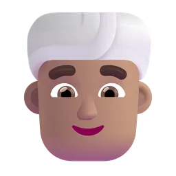 터번을 착용한 남성: 중간 피부 톤 Microsoft 3D Fluent