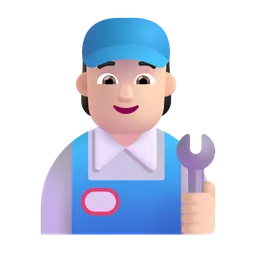 Mechanic: Light Skin Tone Microsoft 3D Fluent