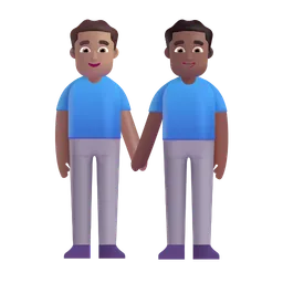 Men Holding Hands: Medium Skin Tone, Medium-Dark Skin Tone Microsoft 3D Fluent