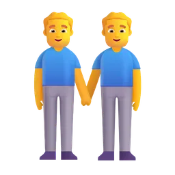Two Men Holding Hands Microsoft 3D Fluent