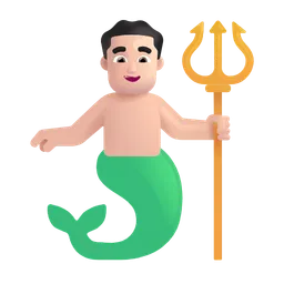 Merman: Light Skin Tone Microsoft 3D Fluent