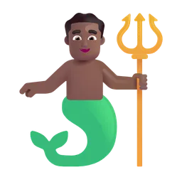 Merman: Medium-Dark Skin Tone Microsoft 3D Fluent
