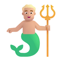 Merman: Medium-Light Skin Tone Microsoft 3D Fluent