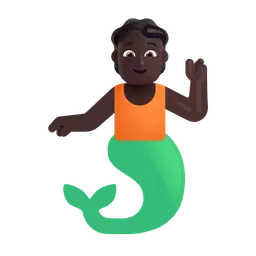 Merperson: Dark Skin Tone Microsoft 3D Fluent