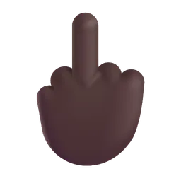 Middle Finger: Dark Skin Tone Microsoft 3D Fluent