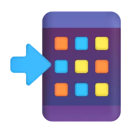 Mobile Phone with Rightwards Arrow at Left Microsoft 3D Fluent