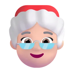 Mrs. Claus: Light Skin Tone Microsoft 3D Fluent