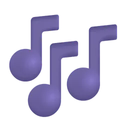 Multiple Musical Notes Microsoft 3D Fluent
