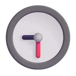 Clock Face Nine-Thirty Microsoft 3D Fluent