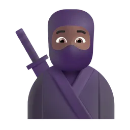 Ninja: Medium-Dark Skin Tone Microsoft 3D Fluent