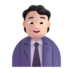 Office Worker: Light Skin Tone Microsoft 3D Fluent