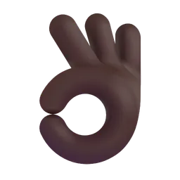 OK 손: 어두운 피부 톤 Microsoft 3D Fluent