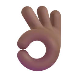 OK 손: 중간 정도의 어두운 피부 톤 Microsoft 3D Fluent