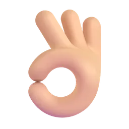OK Hand: Medium-Light Skin Tone Microsoft 3D Fluent