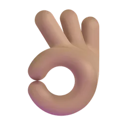 OK Hand: Medium Skin Tone Microsoft 3D Fluent