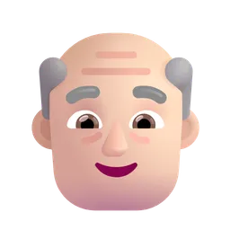Old Man: Light Skin Tone Microsoft 3D Fluent
