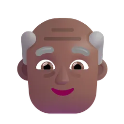 Old Man: Medium-Dark Skin Tone Microsoft 3D Fluent
