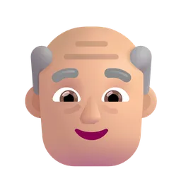 Old Man: Medium-Light Skin Tone Microsoft 3D Fluent