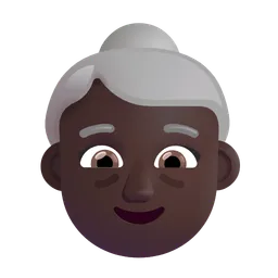 Old Woman: Dark Skin Tone Microsoft 3D Fluent