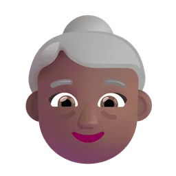 Old Woman: Medium-Dark Skin Tone Microsoft 3D Fluent