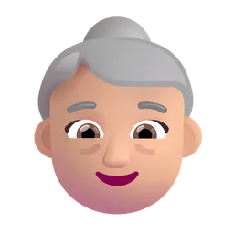 나이든 여성: 중간 정도의 밝은 피부 톤 Microsoft 3D Fluent