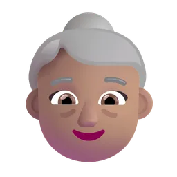 Old Woman: Medium Skin Tone Microsoft 3D Fluent