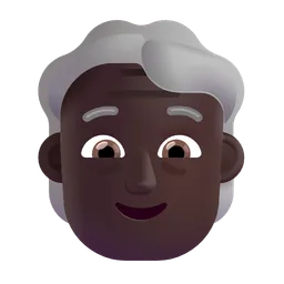 Older Person: Dark Skin Tone Microsoft 3D Fluent