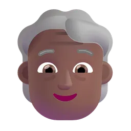 Older Person: Medium-Dark Skin Tone Microsoft 3D Fluent