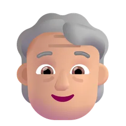 고령자: 중간 정도의 밝은 피부 톤 Microsoft 3D Fluent