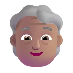 고령자: 중간 피부 톤 Microsoft 3D Fluent