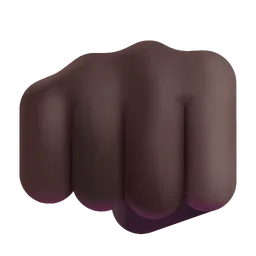 Oncoming Fist: Dark Skin Tone Microsoft 3D Fluent