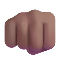 다가오는 주먹: 중간 정도의 어두운 피부 톤 Microsoft 3D Fluent