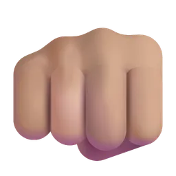 Oncoming Fist: Medium Skin Tone Microsoft 3D Fluent