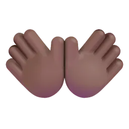 Open Hands: Medium-Dark Skin Tone Microsoft 3D Fluent