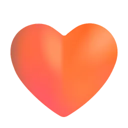 Orange Heart Microsoft 3D Fluent