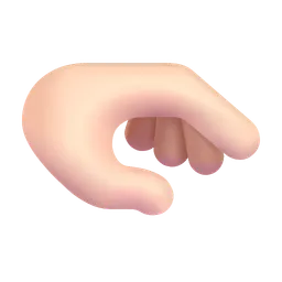 Palm Down Hand: Light Skin Tone Microsoft 3D Fluent