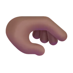 손바닥 아래로 손: 중간 정도의 어두운 피부 톤 Microsoft 3D Fluent