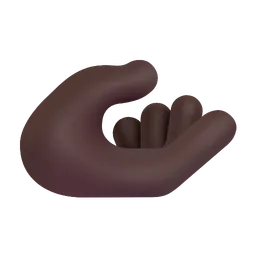손바닥 위로 손: 어두운 피부 톤 Microsoft 3D Fluent