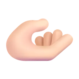 손바닥 위로 손: 밝은 피부 톤 Microsoft 3D Fluent