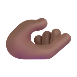 손바닥 위로 손: 중간 정도의 어두운 피부 톤 Microsoft 3D Fluent