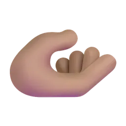 손바닥 위로 손: 중간 피부 톤 Microsoft 3D Fluent