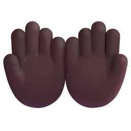 Palms Up Together: Dark Skin Tone Microsoft 3D Fluent