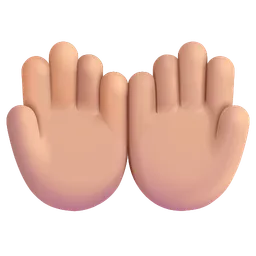 Palms Up Together: Medium-Light Skin Tone Microsoft 3D Fluent