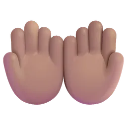 손바닥을 위로 올리기: 중간 피부 톤 Microsoft 3D Fluent